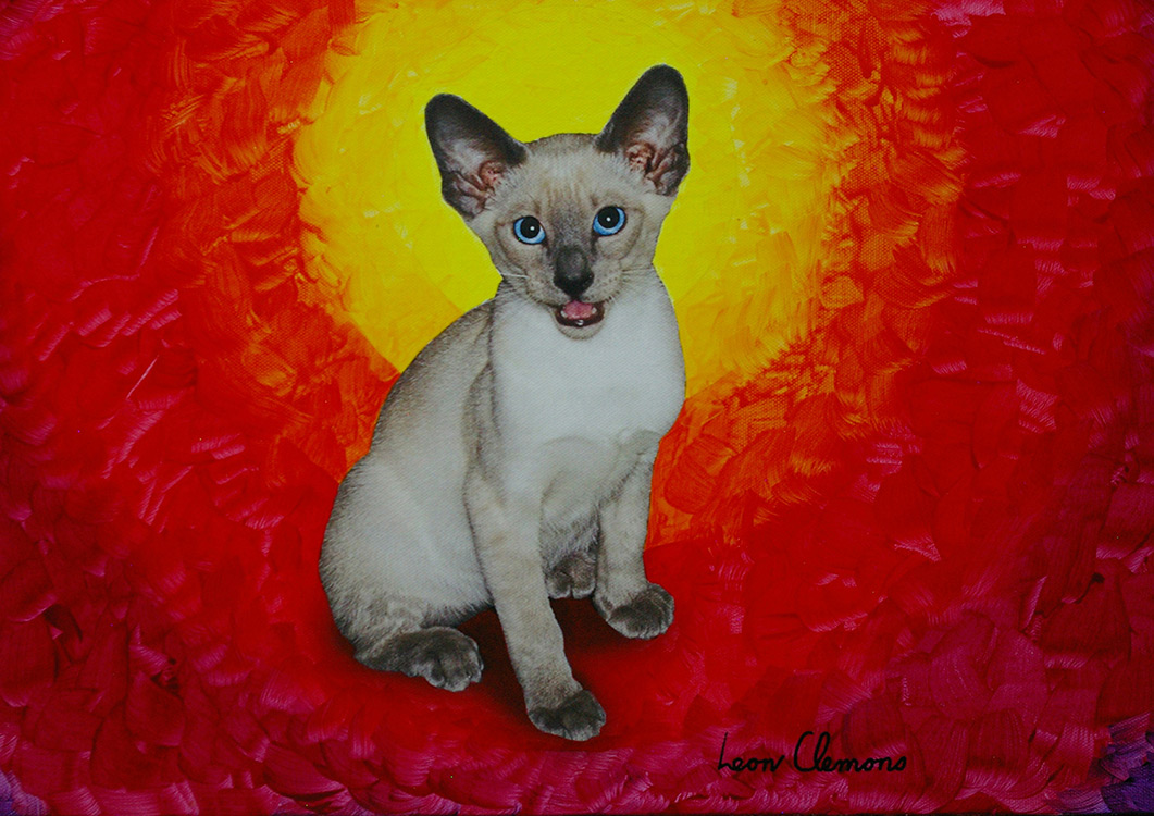 Leon's unique artwork - Siamese kitten named Lion