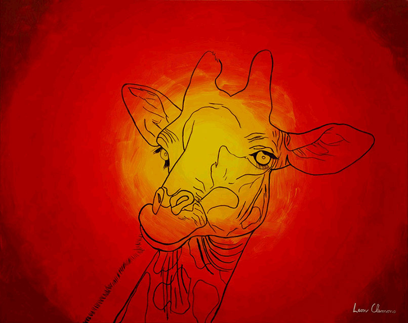 Leon's unique artwork - portrait of a giraffe
