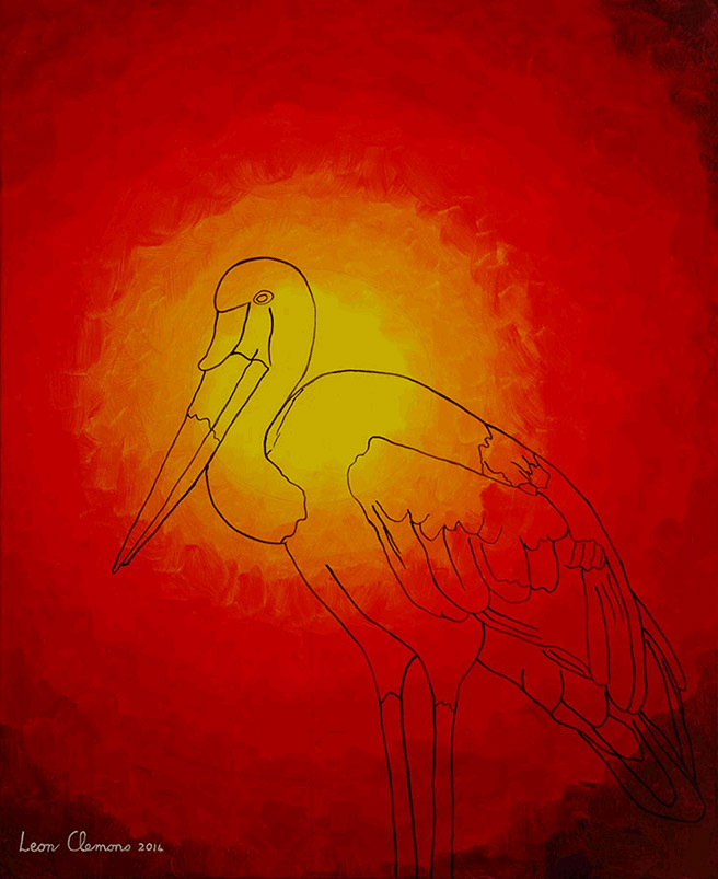 Leon's unique artwork - Stork