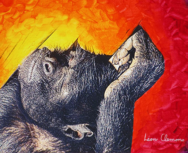 Leon Clemons unique artwork - Baboon with an unhealthy love for fermented marulas