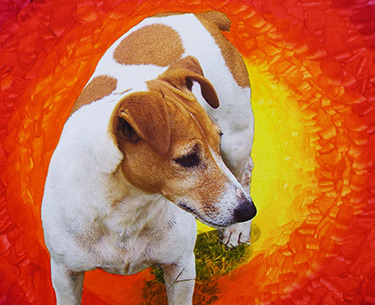 Leon Clemons unique artwork - Playful Jack Russel dog