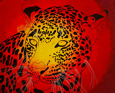 Leon Clemons unique artwork - beautiful male leopard