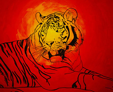 Leon Clemons unique artwork - majestic tiger