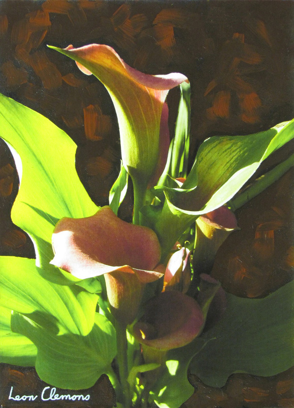 Leon's super realistic artwork - Burgundy Arum Lily