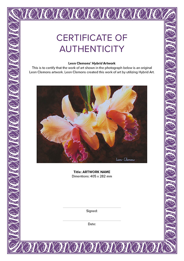 Leon Clemons Certificate of authenticity