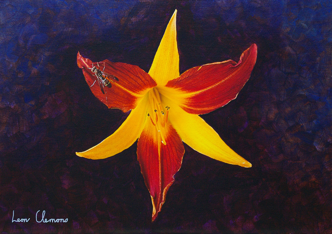 Leon's super realistic artwork - Day Lily