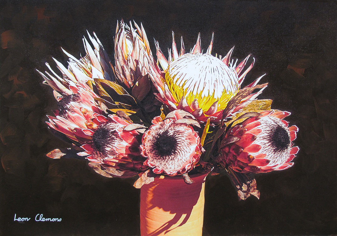 Leon's super realistic artwork - Protea's Farewell