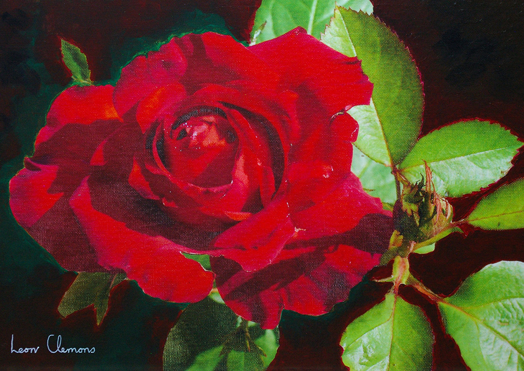 Leon's super realistic artwork - Magnificent Red Rose
