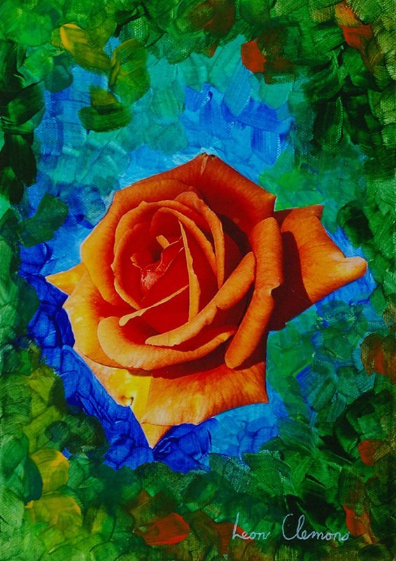 Leon's super realistic artwork - Rose Tangerine