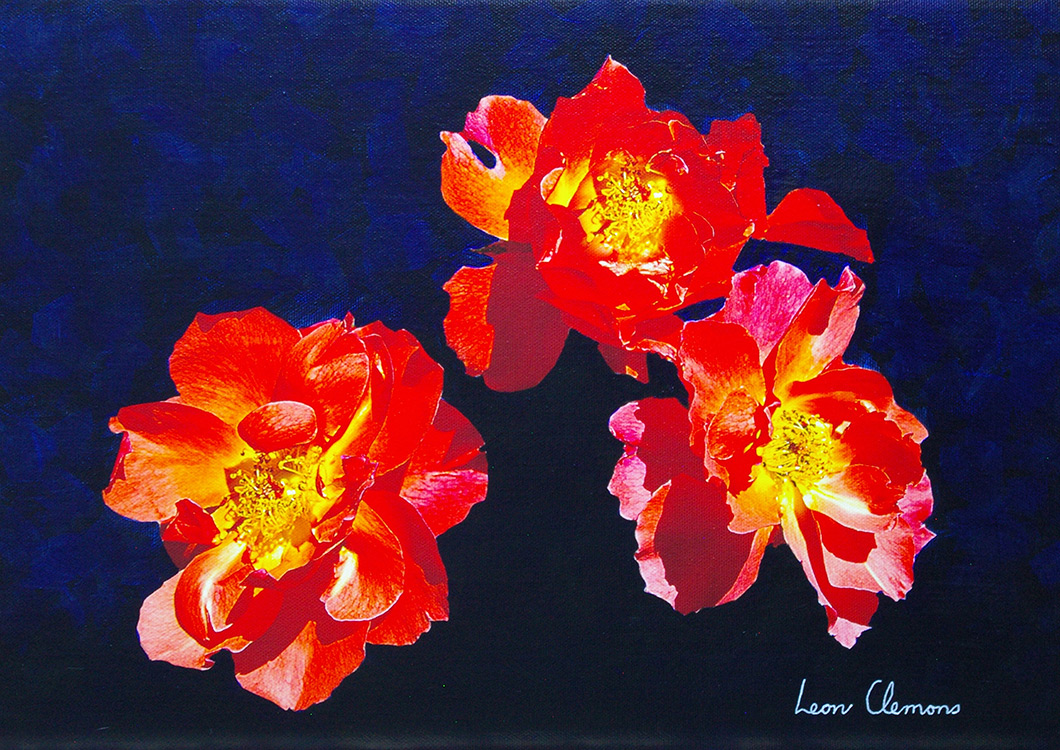 Leon's super realistic artwork - Rose Trio 2
