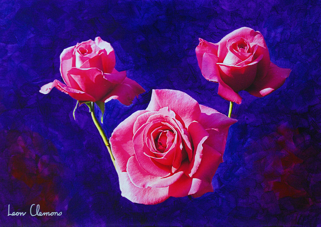 Leon's super realistic artwork - Rose Trio 3