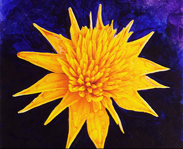 Leon Clemons super-realistic art - Orange Bromelia