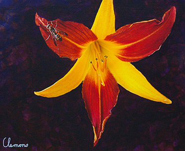 Leon Clemons super-realistic art - Day Lily