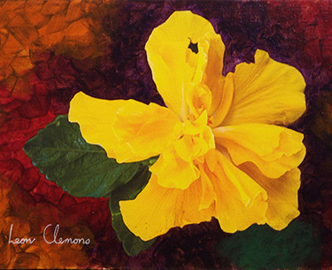 Leon Clemons super-realistic art - Hibiscus 1