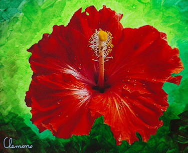 Leon Clemons super-realistic art -Hibiscus 2