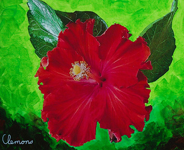 Leon Clemons super-realistic art - Hibiscus 3