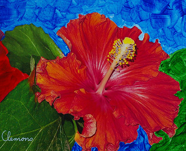 Leon Clemons super-realistic art - Hibiscus 4