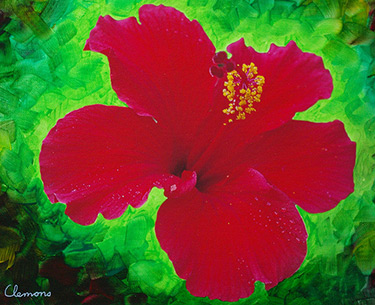 Leon Clemons super-realistic art - Hibiscus 5