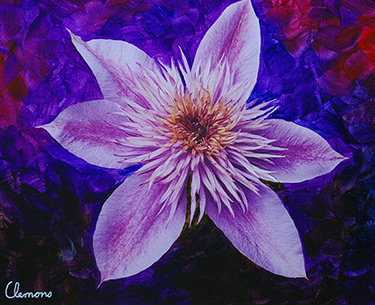 Leon Clemons super-realistic art - Midnight Clematis