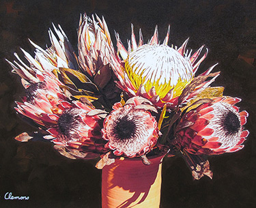 Leon Clemons super-realistic artwork - Protea's Farewell