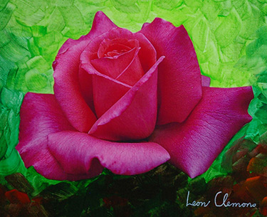 Leon Clemons super-realistic art - Rose Magnifique