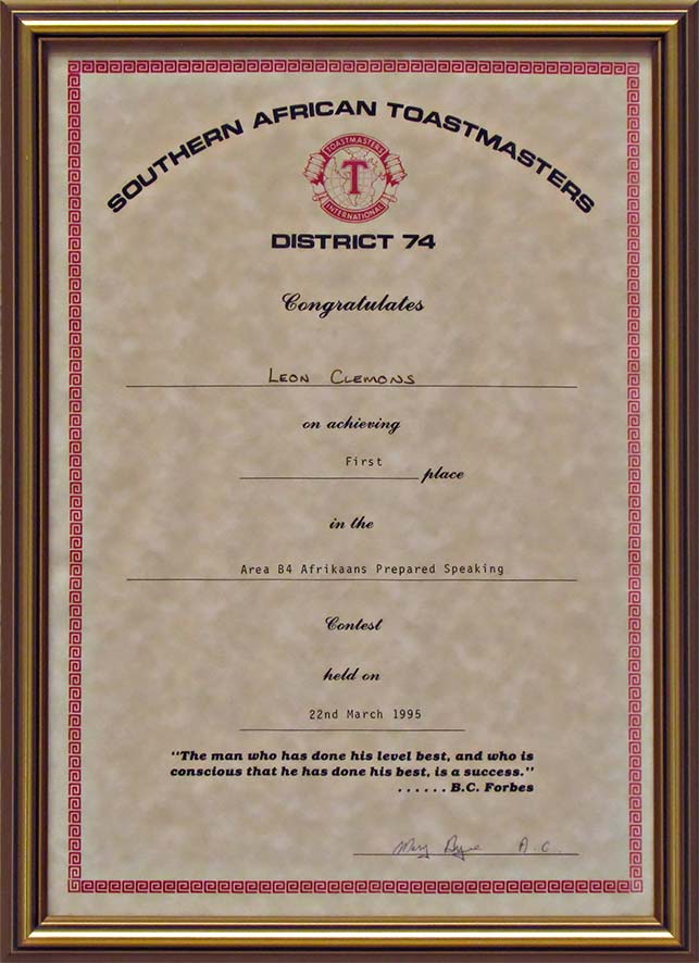 Leon Clemons DTM awarded