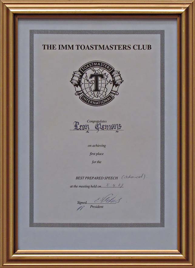 Leon Clemons DTM awarded