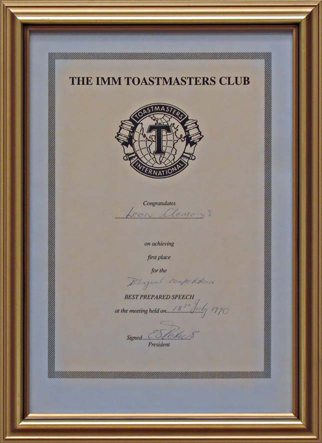 Leon Clemons DTM awarded