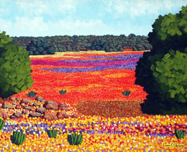 Leon Clemons impasto art - Namaqualand Flowers