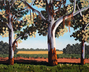 Leon Clemons impasto art - Bluegums II