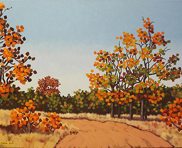 Leon Clemons impasto artwork - Bushveld Road