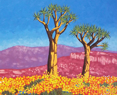 Leon Clemons impasto artwork - Quiever Trees