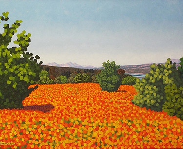 Leon Clemons impasto art - Westcoast in Bloom