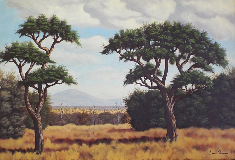 Leon's realistic artwork - Acacia Landscape