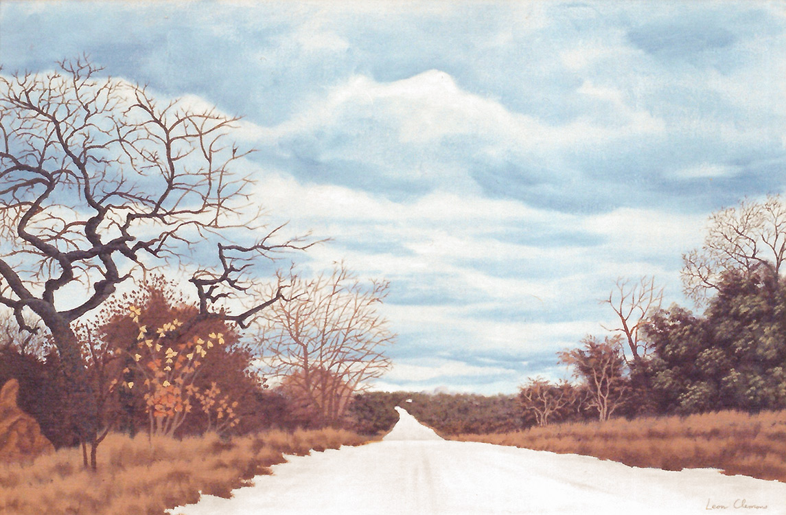Leon's realistic painting - Bushveld Sand Road