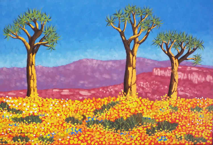 Leon's impasto artwork - Quiver Trees